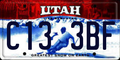UT license plate C133BF