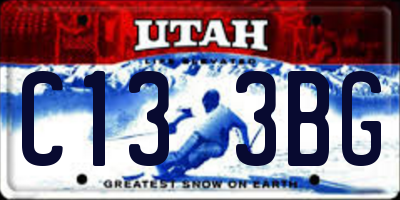 UT license plate C133BG