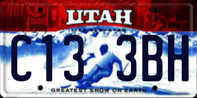 UT license plate C133BH