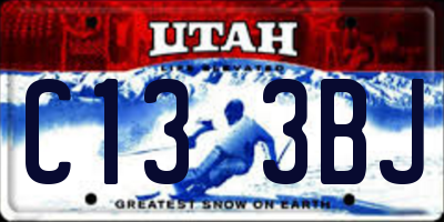 UT license plate C133BJ
