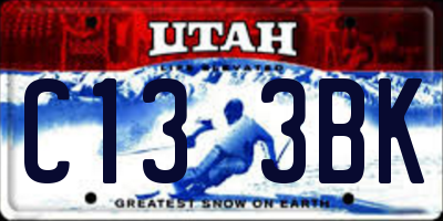 UT license plate C133BK