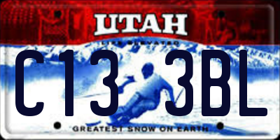 UT license plate C133BL