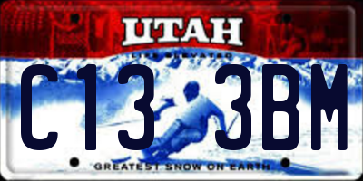 UT license plate C133BM
