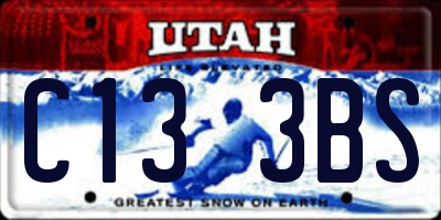 UT license plate C133BS