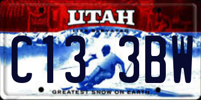 UT license plate C133BW