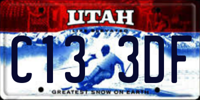 UT license plate C133DF