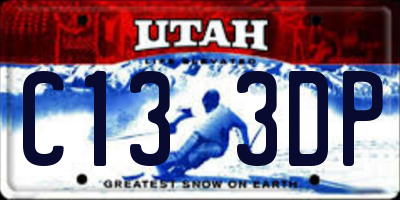 UT license plate C133DP