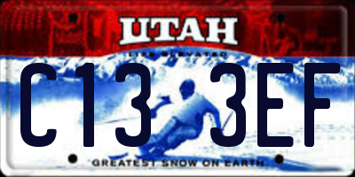 UT license plate C133EF