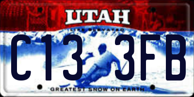 UT license plate C133FB