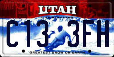 UT license plate C133FH