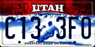 UT license plate C133FO