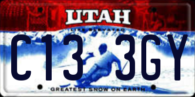 UT license plate C133GY