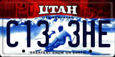 UT license plate C133HE