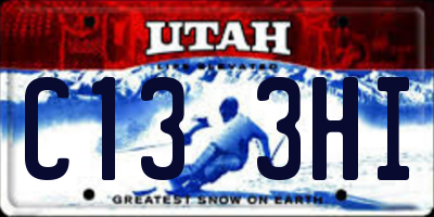 UT license plate C133HI