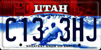 UT license plate C133HJ
