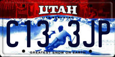 UT license plate C133JP