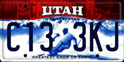UT license plate C133KJ