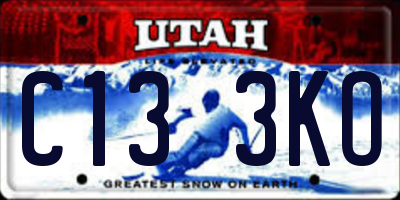 UT license plate C133KO