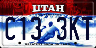 UT license plate C133KT