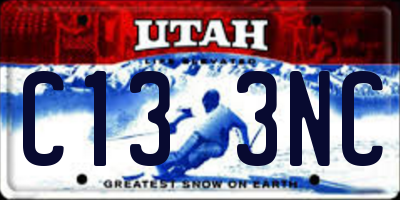 UT license plate C133NC