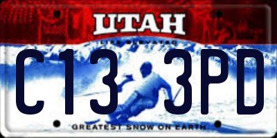 UT license plate C133PD