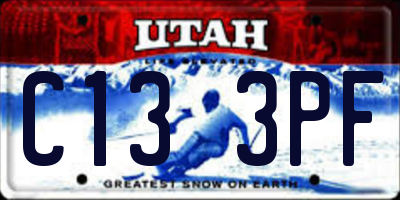 UT license plate C133PF