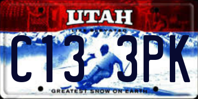 UT license plate C133PK