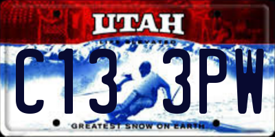 UT license plate C133PW
