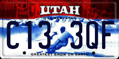UT license plate C133QF