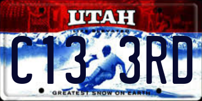 UT license plate C133RD