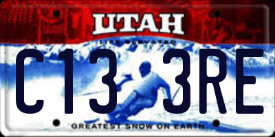 UT license plate C133RE