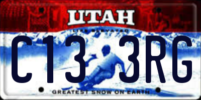 UT license plate C133RG