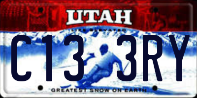 UT license plate C133RY