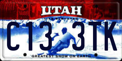 UT license plate C133TK