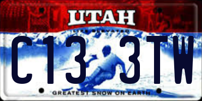 UT license plate C133TW