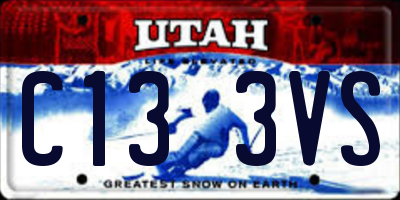 UT license plate C133VS