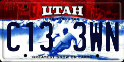 UT license plate C133WN