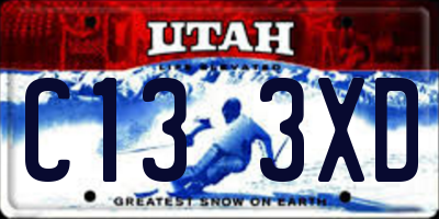 UT license plate C133XD