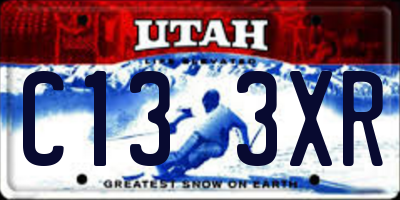 UT license plate C133XR