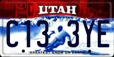 UT license plate C133YE