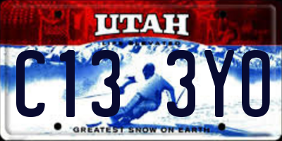 UT license plate C133YO