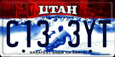 UT license plate C133YT