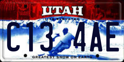 UT license plate C134AE