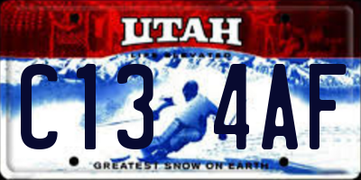 UT license plate C134AF