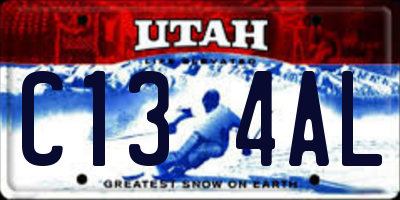 UT license plate C134AL