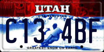 UT license plate C134BF