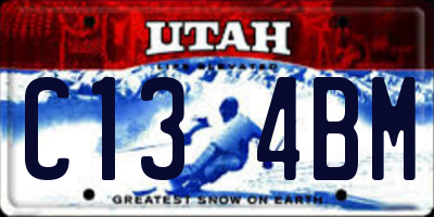 UT license plate C134BM