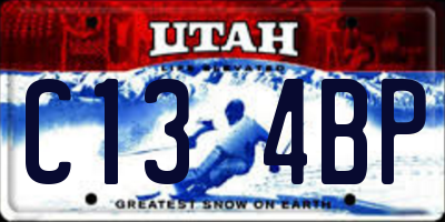 UT license plate C134BP