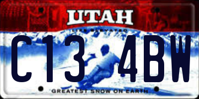 UT license plate C134BW