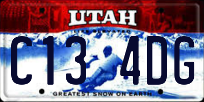 UT license plate C134DG